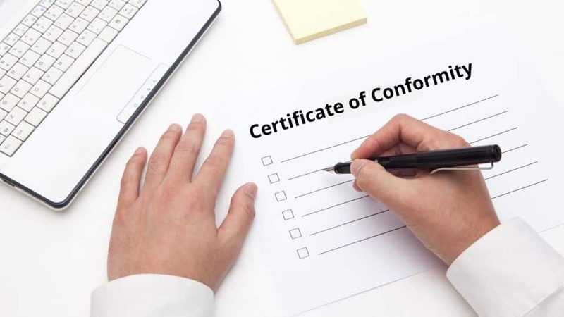 Certificate of conformity la gi